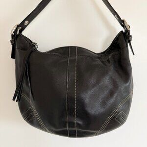 Coach black leather hobo shoulder bag